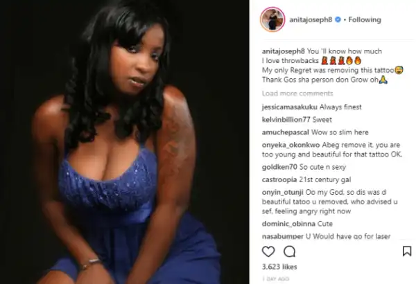 Nollywood Actress, Anita Joseph Regrets Removing Tattoo